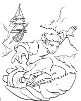 A coloring page of treasure planet